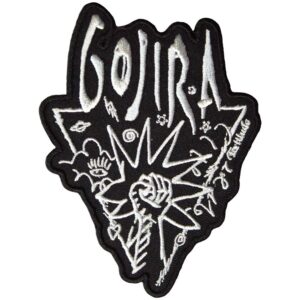Метъл нашивка Gojira Power Glove официална бяла бродерия