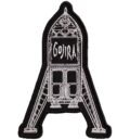 Официална черна нашивка на Gojira с бяло бродирана космическа совалка и лого