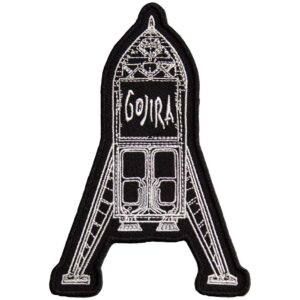 Официална черна нашивка на Gojira с бяло бродирана космическа совалка и лого