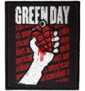Оригинална черна нашивка на Green Day с граната и червен текст American Idiot