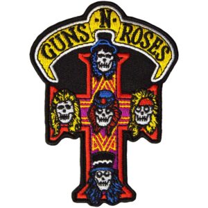 Бродирана рок нашивка Guns N' Roses с дизайна Appetite For Destruction Cross