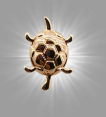 Медно-златна обеца за ухо костенурка от медицинска стомана