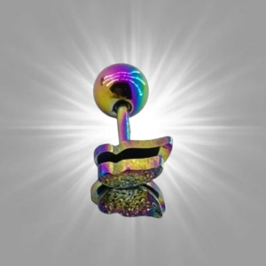 Хамелеонова обеца за ухо 3D пеперуда с блясък - Hover Image