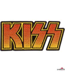 Висококачествена бродирана нашивка на KISS с жълто-оранжев градиент