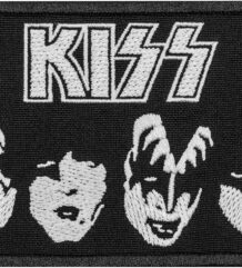 Рок нашивка KISS Faces черно-бяла бродерия за дрехи