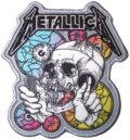 Многоцветна бродирана нашивка на Metallica с дизайн на череп и очи The Shortest Straw