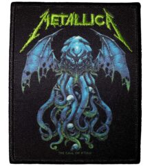Официално лицензирана черна нашивка на Metallica с Ктулу и зелено лого
