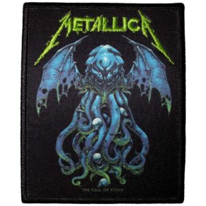 Официално лицензирана черна нашивка на Metallica с Ктулу и зелено лого
