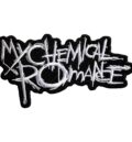 Малка черна нашивка My Chemical Romance с бяло лого тип разлята боя