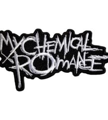 Малка черна нашивка My Chemical Romance с бяло лого тип разлята боя
