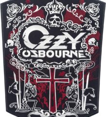 Голяма бродирана рок нашивка Ozzy Osbourne с черепи и гарвани за гръб