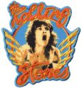 Цветна нашивка на The Rolling Stones с Мик Джагър и оранжеви надписи