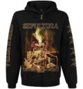 Мъжки черен суичер с цип Sepultura Arise с щампа на обложката и надписи по ръкавите