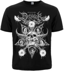 Черна мъжка тениска с щампа Dethklok и детайлен череп с героите от Metalocalypse