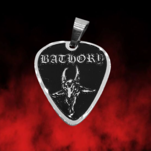 висулка перо от стомана Bathory с лого и козел