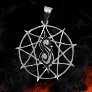Стоманена метъл висулка Slipknot Tribal S нонаграм от медицинска стомана