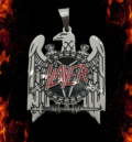 Медальон на Slayer с орела и червен надпис