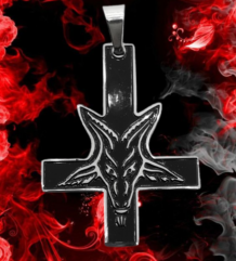 Медальон обърнат кръст и Baphomet