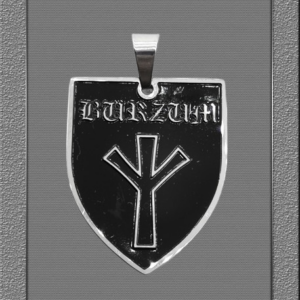 Стоманена метъл висулка щит Burzum от медицинска стомана