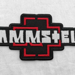 Метъл нашивка Rammstein Red & White Logo бродиран пач за дрехи