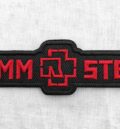 Метъл нашивка Rammstein Red Logo Small червена бродерия на черен фон