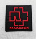 Метъл нашивка Rammstein Red Logo червена бродерия на черен фон