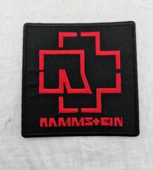 Метъл нашивка Rammstein Red Logo червена бродерия на черен фон
