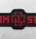 Метъл нашивка Rammstein Red Logo Strip червена бродерия на черен фон
