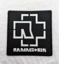 Метъл нашивка Rammstein White Logo бяла бродерия на черен фон