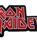 Голяма везана нашивка Iron Maiden с класическо червено лого за гръб на яке