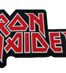 Голяма везана нашивка Iron Maiden с класическо червено лого за гръб на яке