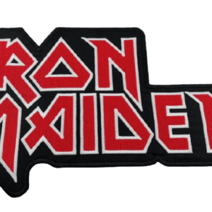 Голяма везана нашивка Iron Maiden с класическо червено лого за гръб на яке