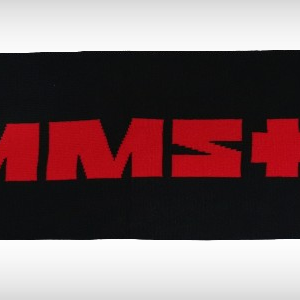 Зимен шал Rammstein – Черен с червен надпис и бели лога - Hover Image