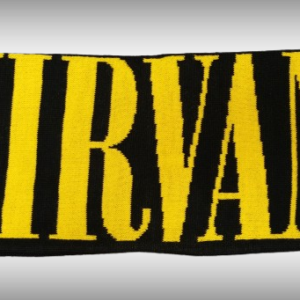 Зимен шал Nirvana – Черен с жълт надпис - Hover Image
