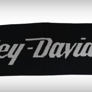Зимен шал Harley-Davidson – Черен със сиви надписи и ресни - Hover Image
