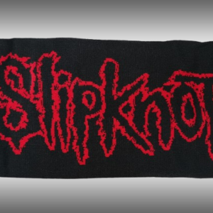 Зимен шал Slipknot – Черен с червен надпис и бяло лого - Hover Image