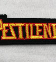 Метъл нашивка Pestilence Logo жълто и червено