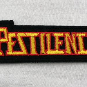 Метъл нашивка Pestilence Logo жълто и червено