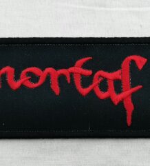 Метъл нашивка Immortal бродирано лого в червено и черно