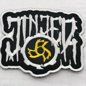 Метъл нашивка Jinjer Logo Embroidery бяло и жълто