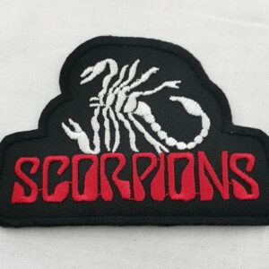 Нашивка Scorpions Logo с бял скорпион и червен надпис