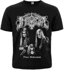 Черна мъжка тениска с щампа Immortal Pure Holocaust с портрети на групата и сребристо лого