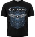 Черна мъжка фолк метъл тениска Eluveitie Raven със синя щампа на гарван и келтски орнаменти