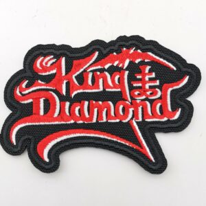 метъл нашивка King Diamond Logo бродирана червено и бяло