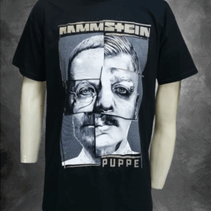 ерна тениска Rammstein "Puppe" с графика на лицата на групата