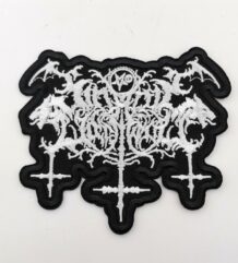 Бродирана блек метъл нашивка Satanic Warmaster с обърнати кръстове