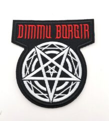 бродирана нашивка Dimmu Borgir лого с пентаграм за метъл елек