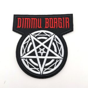 бродирана нашивка Dimmu Borgir лого с пентаграм за метъл елек