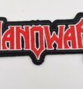 Червена бродирана нашивка Manowar тип лого