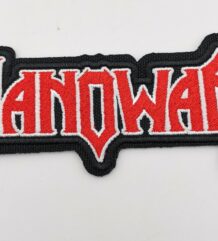 Червена бродирана нашивка Manowar тип лого